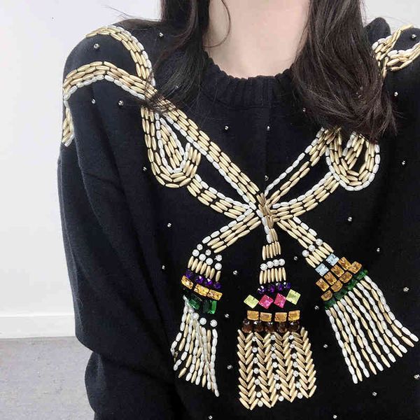 women's hoodies & sweatshirts euramerican bordado camisola feminina em torno do pescoço solto fino moda b diamante colar de malha elega, Black
women's hoodies & sweatshirts euramerican bordado camisola feminina em torno do pescoço solto fino moda b diamante colar de malha elega, Black