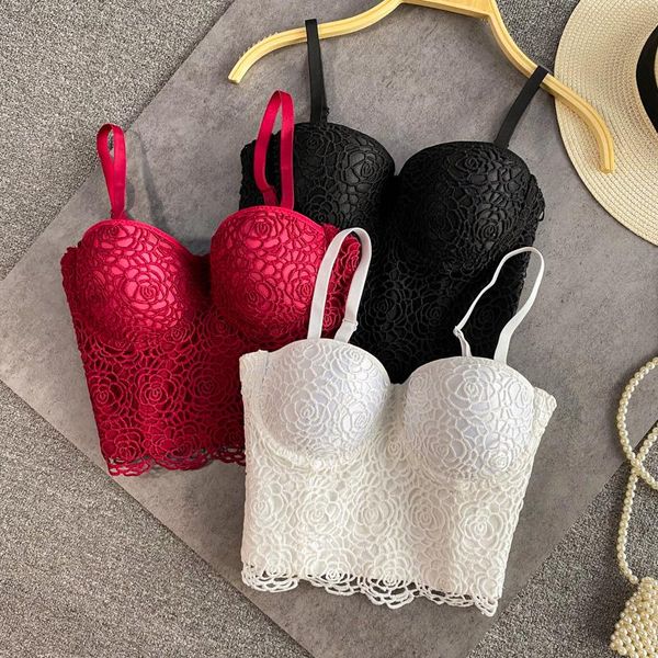 bustiers & corsets 2021 arrival white red black rose floral lace corset bras v-neck gather full cup bra push up bustier for women, Black;white
bustiers & corsets 2021 arrival white red black rose floral lace corset bras v-neck gather full cup bra push up bustier for women, Black;white