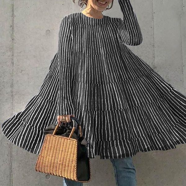 casual dresses vonda 2021 mini dress women autumn party loose vintage striped sundress pleated vestidos plus size long sleeve robe, Black;gray
casual dresses vonda 2021 mini dress women autumn party loose vintage striped sundress pleated vestidos plus size long sleeve robe, Black;gray