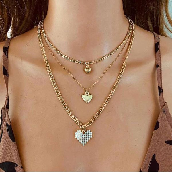 pendant necklaces simple gothic jewelry necklace vintage alloy heart romantic multi-layer item inlaid rhinestone gifts for girlfriend, Silver
pendant necklaces simple gothic jewelry necklace vintage alloy heart romantic multi-layer item inlaid rhinestone gifts for girlfriend, Silver