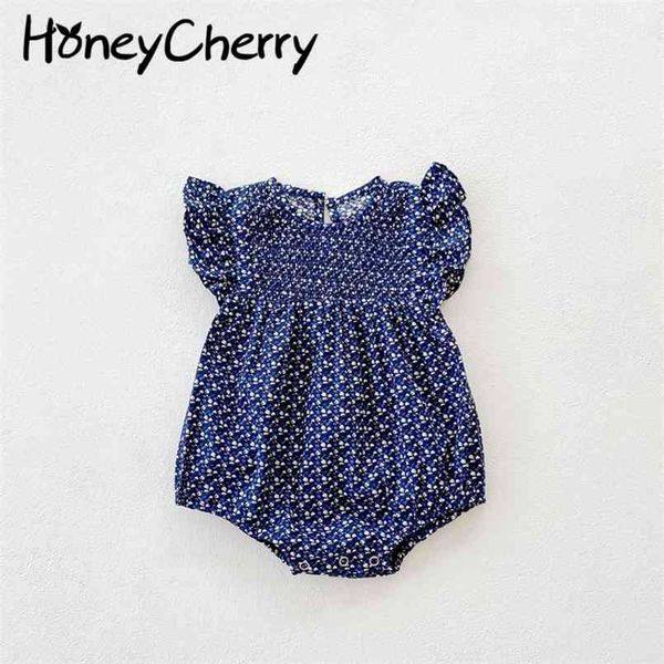 summer baby girl polka-dot bodysuit cotton climbing suit cute clothes onesie 210702, Blue 
summer baby girl polka-dot bodysuit cotton climbing suit cute clothes onesie 210702, Blue