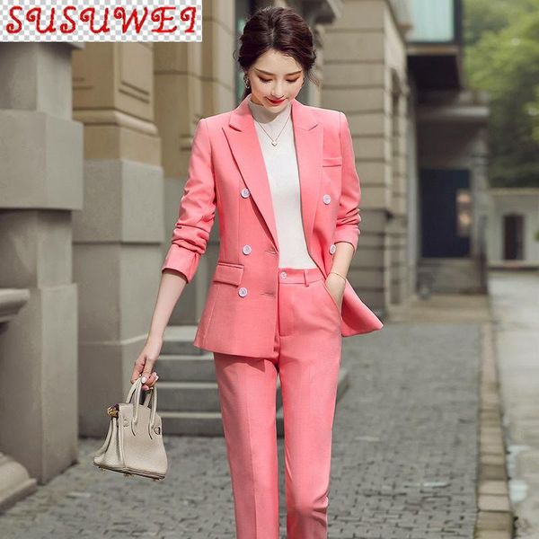 winter plus size women's pants suits two-piece casual double-breasted professional ladies jacket slim elegant two piece, White
winter plus size women's pants suits two-piece casual double-breasted professional ladies jacket slim elegant two piece, White
