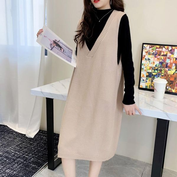 casual dresses #1030 spring autumn sleeveless knitted dress women loose plus size tank ladies harajuku sweater vest v neck, Black;gray
casual dresses #1030 spring autumn sleeveless knitted dress women loose plus size tank ladies harajuku sweater vest v neck, Black;gray
