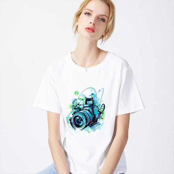harajuku o neck short sleeve women t shirt white clothing hand drawn camera printed summer
harajuku o neck short sleeve women t shirt white clothing hand drawn camera printed summer