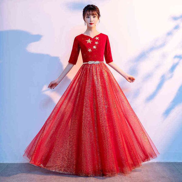 luxury prom dresses wine red performance long skirt female 2021 chorus stage conductor host, Black
luxury prom dresses wine red performance long skirt female 2021 chorus stage conductor host, Black