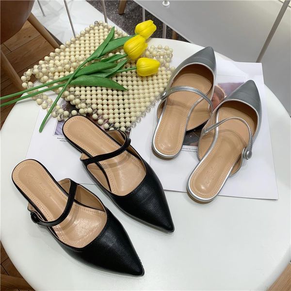 slippers pointed toe shallow flats casual comfy 2-wear brief shoes women mules fashion slides solid brand korean flip flops 2021, Black
slippers pointed toe shallow flats casual comfy 2-wear brief shoes women mules fashion slides solid brand korean flip flops 2021, Black