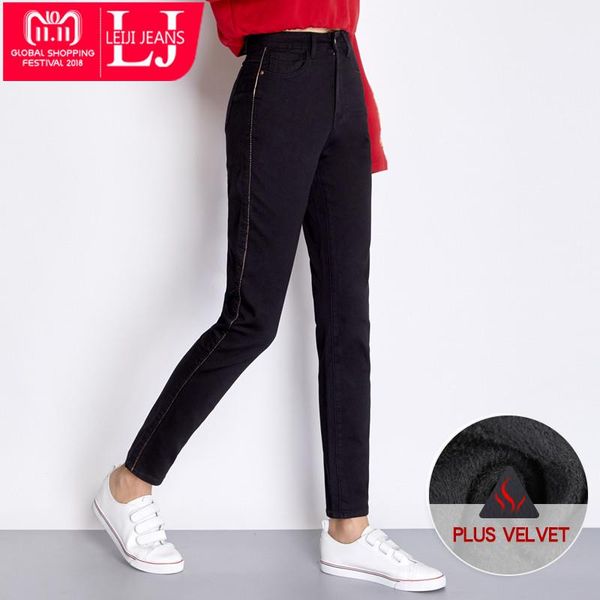 women's jeans leijijeans 2021 arrival winter high street line embroidery side stripe plus size denim skinny pencil black women 7386, Blue
women's jeans leijijeans 2021 arrival winter high street line embroidery side stripe plus size denim skinny pencil black women 7386, Blue