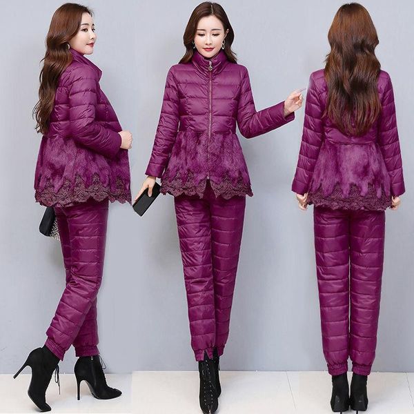 women's two piece pants 2021 winter clothes women white down parka thick warm coat jacket suits female leisure trousers set x344
women's two piece pants 2021 winter clothes women white down parka thick warm coat jacket suits female leisure trousers set x344
