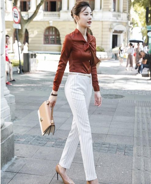 uniform styles professional two piece women business suits with blouses and pants fashion orange office ladies women's, White
uniform styles professional two piece women business suits with blouses and pants fashion orange office ladies women's, White