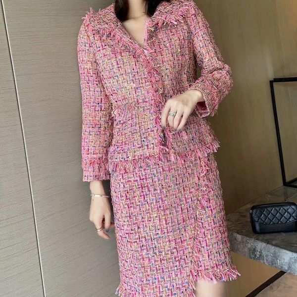 women's tracksuits fall style woolen plaid fringed pocket long sleeve coat slim fit temperament half skirt two-piece suit high quality, Gray
women's tracksuits fall style woolen plaid fringed pocket long sleeve coat slim fit temperament half skirt two-piece suit high quality, Gray