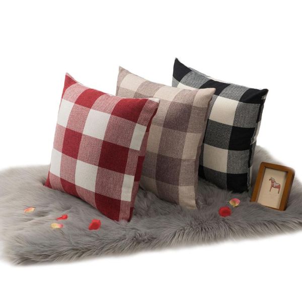 pillow case 50x50cm simple cotton and linen plaid pillowcase classic sofa car hug black red high quality
pillow case 50x50cm simple cotton and linen plaid pillowcase classic sofa car hug black red high quality