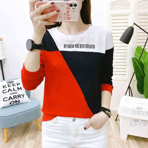 women's knits & tees shintimes contrast color patchwork pullover new autumn women sweatshirt long sleeve letter winter plus size loose, White
women's knits & tees shintimes contrast color patchwork pullover new autumn women sweatshirt long sleeve letter winter plus size loose, White