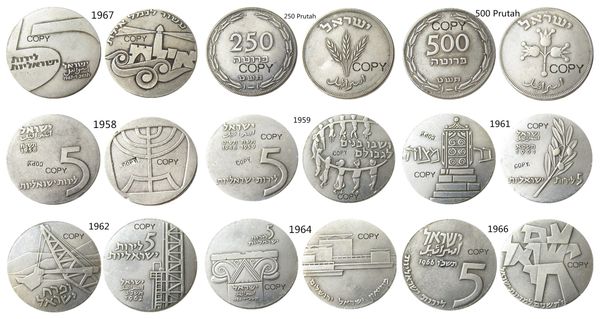 israel 5 lirot a set of(1958-1967) 9pcs craft different anniversary of indepence silver plated copy coins ornaments home decoration accessor
israel 5 lirot a set of(1958-1967) 9pcs craft different anniversary of indepence silver plated copy coins ornaments home decoration accessor