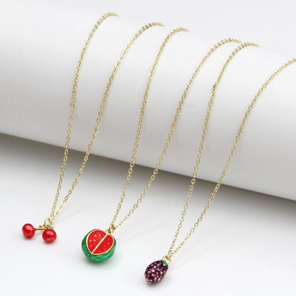 pendant necklaces wish card 2021 fashion enamel fruit necklace for woman copper cherry watermelon strawberry connect charm party jewelry to, Silver
pendant necklaces wish card 2021 fashion enamel fruit necklace for woman copper cherry watermelon strawberry connect charm party jewelry to, Silver