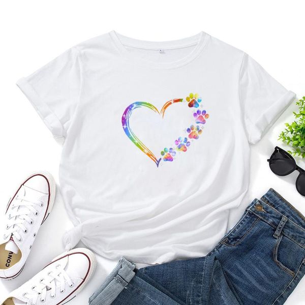 women's t-shirt watercolor heart dog t shirt fashion women cartoon harajuku cute short sleeve tshirt femme cotton o-neck t-shirts, White
women's t-shirt watercolor heart dog t shirt fashion women cartoon harajuku cute short sleeve tshirt femme cotton o-neck t-shirts, White