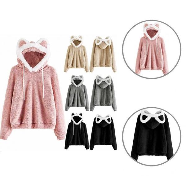 women's hoodies & sweatshirts pullover hoodie autumn winter women sweatshirt super soft long sleeve trendy cats ear decor fluffy, Black
women's hoodies & sweatshirts pullover hoodie autumn winter women sweatshirt super soft long sleeve trendy cats ear decor fluffy, Black