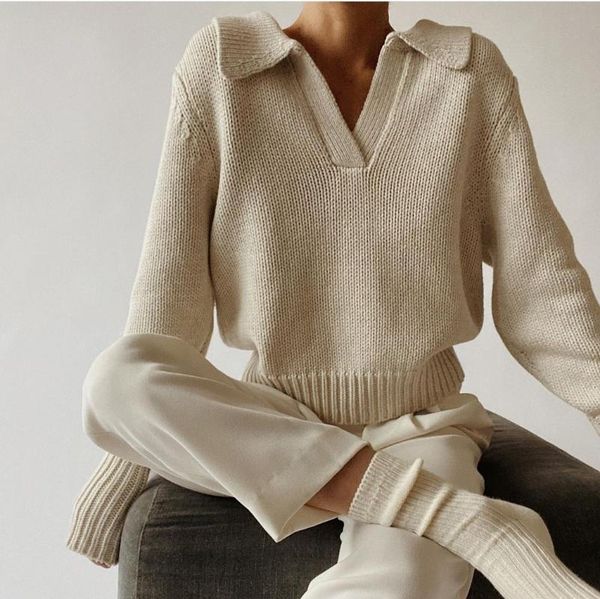 women's sweaters mandylandy solid color pullovers women versatile loose fashion casual long sleeve v-neck jumpers sweater, White;black
women's sweaters mandylandy solid color pullovers women versatile loose fashion casual long sleeve v-neck jumpers sweater, White;black