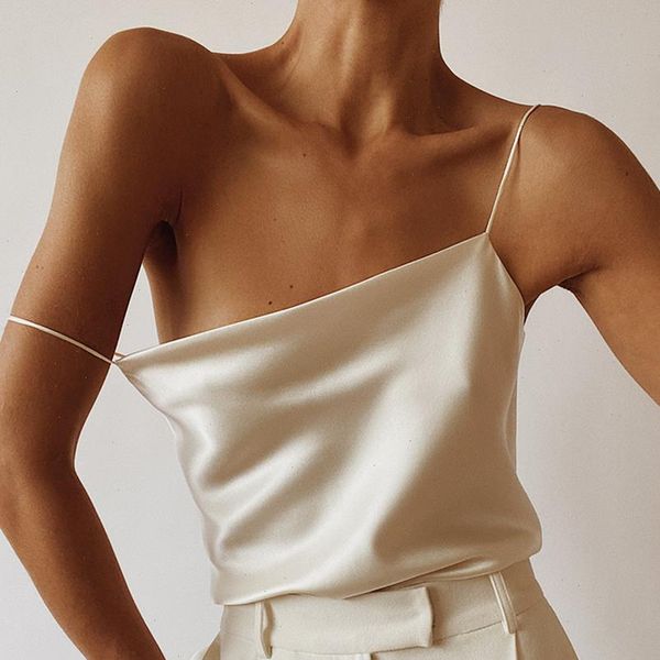 elegant spring satin black womens camis beige silk spaghetti strap solid draped sleeveless summer camisole, White
elegant spring satin black womens camis beige silk spaghetti strap solid draped sleeveless summer camisole, White