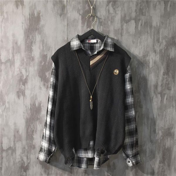 men's vests korean cartoon v-neck knitted vest spring and autumn youth sweater trend loose sleeveless chic couple, Black;white
men's vests korean cartoon v-neck knitted vest spring and autumn youth sweater trend loose sleeveless chic couple, Black;white