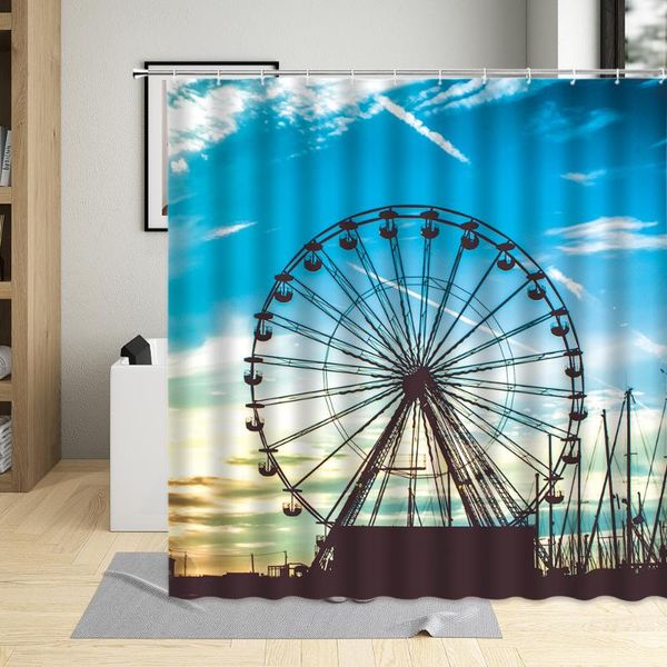 shower curtains city building ferris wheel curtain set waterproof polyester fabric bathroom large bath for home use with hooks
shower curtains city building ferris wheel curtain set waterproof polyester fabric bathroom large bath for home use with hooks