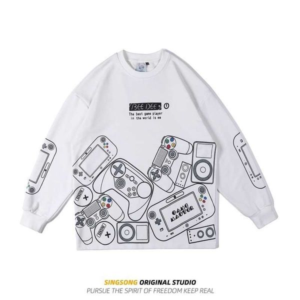 weiyi men's spring and autumn new street fashion brand hip hop personalized game machine print graffiti loose round neck coat, Black
weiyi men's spring and autumn new street fashion brand hip hop personalized game machine print graffiti loose round neck coat, Black