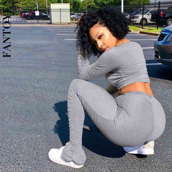 women's tracksuits pleated deep v collar long sleeve two pieces suit women autumn casual short crop high waist pants clubwear sets m54p, Gray
women's tracksuits pleated deep v collar long sleeve two pieces suit women autumn casual short crop high waist pants clubwear sets m54p, Gray