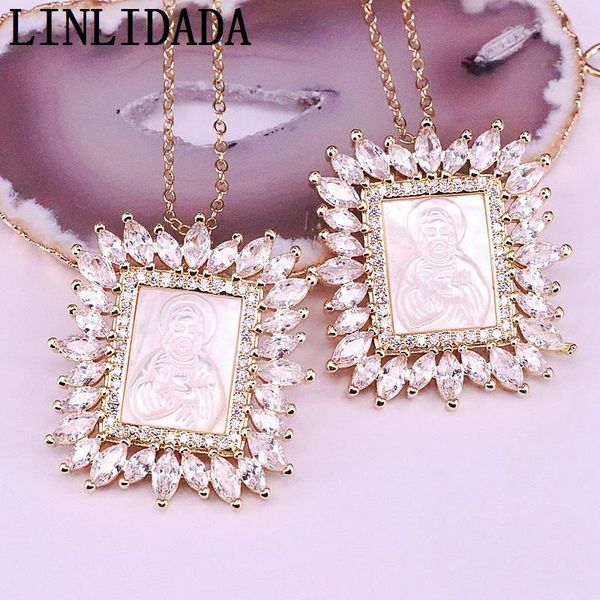 6pcs fashion white shell pendant with religious jesus virgin portrait pattern cz micro pave necklace chains, Silver
6pcs fashion white shell pendant with religious jesus virgin portrait pattern cz micro pave necklace chains, Silver