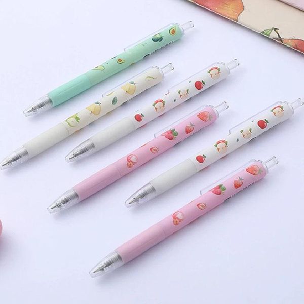 gel pens 4pcs/lot press style fruit 0.5mm black ink strawberry apple pear replaceable refill rollerball pen school writing tools
gel pens 4pcs/lot press style fruit 0.5mm black ink strawberry apple pear replaceable refill rollerball pen school writing tools
