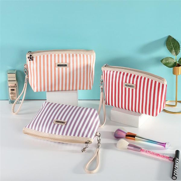 cosmetic bags & cases women's bag striped zipper pu makeup girls case female toiletries organizer
cosmetic bags & cases women's bag striped zipper pu makeup girls case female toiletries organizer