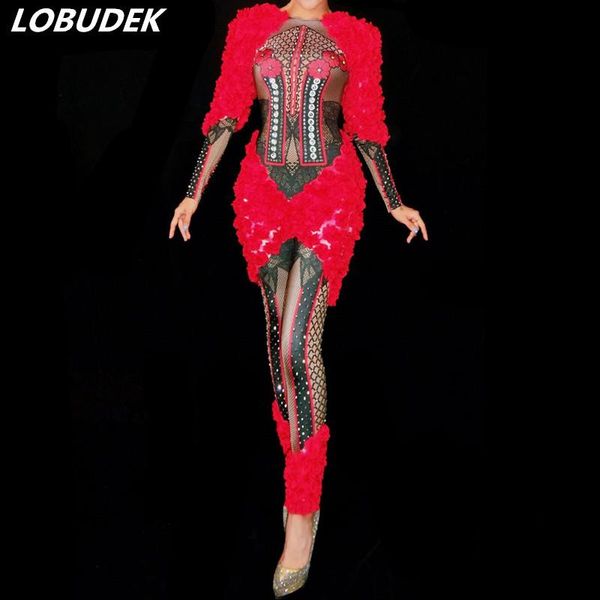 women's jumpsuits & rompers red flowers rhinestones printing jumpsuit skinny bodysuit nightclub women dj singer stage costume party cel, Black;white
women's jumpsuits & rompers red flowers rhinestones printing jumpsuit skinny bodysuit nightclub women dj singer stage costume party cel, Black;white