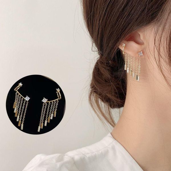 dangle & chandelier gold color tassel zircon earrings for women rhinestone korean ear clip all-in-one luxury jewelry gifts trend 2021, Silver
dangle & chandelier gold color tassel zircon earrings for women rhinestone korean ear clip all-in-one luxury jewelry gifts trend 2021, Silver