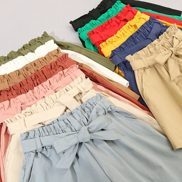 elastic waist tie bow loose cotton womens summer korean ruffles wide leg shorts for women wild casual 210304, White;black
elastic waist tie bow loose cotton womens summer korean ruffles wide leg shorts for women wild casual 210304, White;black