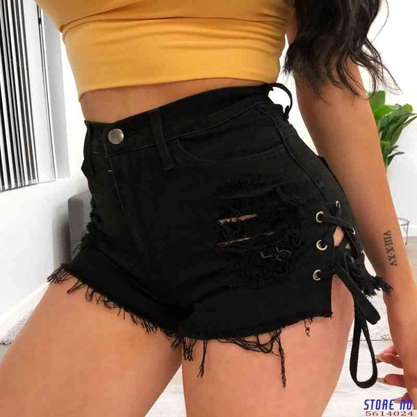 women's shorts black lace-up destroy ripped denim summer high street casual jean waist pocket women hole short jeans 0647, White;black
women's shorts black lace-up destroy ripped denim summer high street casual jean waist pocket women hole short jeans 0647, White;black