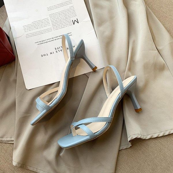 high-heeled women's shoes with thin straps combination open toe buckle ladies sandals dress, Black
high-heeled women's shoes with thin straps combination open toe buckle ladies sandals dress, Black