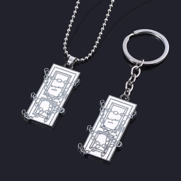 game silent hill 4 the room chain locked door square enamel alloy keychain key chains keyring key chain pendant necklace jewelry, Silver
game silent hill 4 the room chain locked door square enamel alloy keychain key chains keyring key chain pendant necklace jewelry, Silver