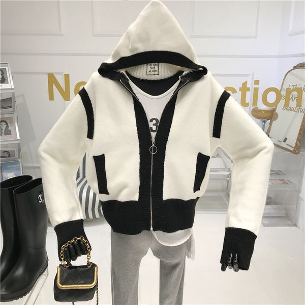 female winter niche design 2021 colors combining sleeve upper coat cardigan, Tan;black
female winter niche design 2021 colors combining sleeve upper coat cardigan, Tan;black
