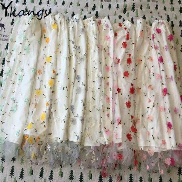 candy colors 3d flower embroidery lace mesh pleated skirt women high waist long midi skrit elegant tulle sweet kawaii streetwear 210331, Black
candy colors 3d flower embroidery lace mesh pleated skirt women high waist long midi skrit elegant tulle sweet kawaii streetwear 210331, Black