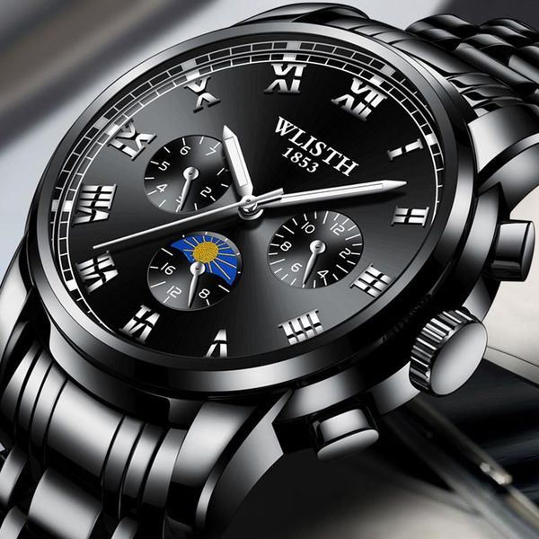 wristwatches wlisth 2021 fashion black watch mens watches clock man military chronograph quartz men relogio masculino, Slivery;brown
wristwatches wlisth 2021 fashion black watch mens watches clock man military chronograph quartz men relogio masculino, Slivery;brown