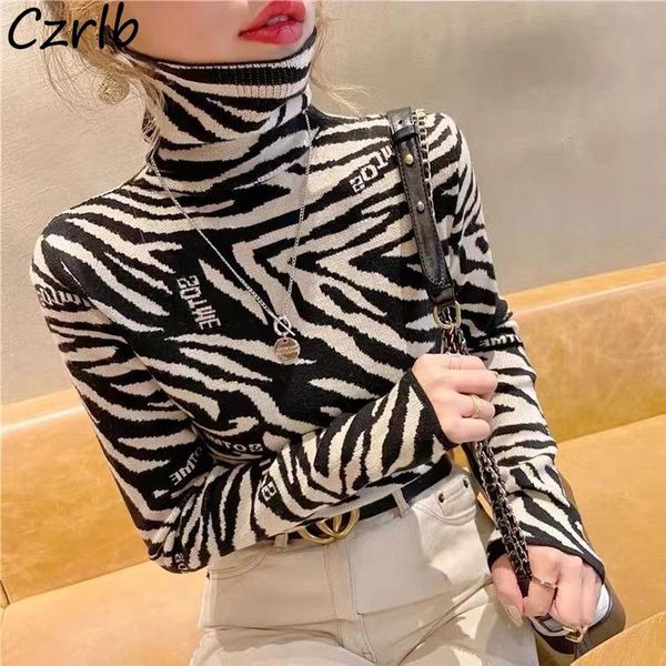 women's sweaters turtleneck sweater women trendy zebra striped bodycon korean style knitted casual high street vintage all-match slim o, White;black
women's sweaters turtleneck sweater women trendy zebra striped bodycon korean style knitted casual high street vintage all-match slim o, White;black