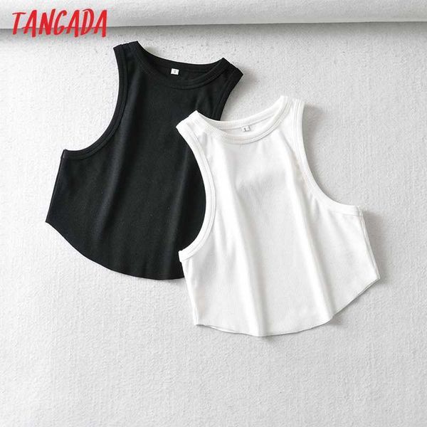 tangada women white cotton tank sleeveless backless female knit ch6 210609
tangada women white cotton tank sleeveless backless female knit ch6 210609