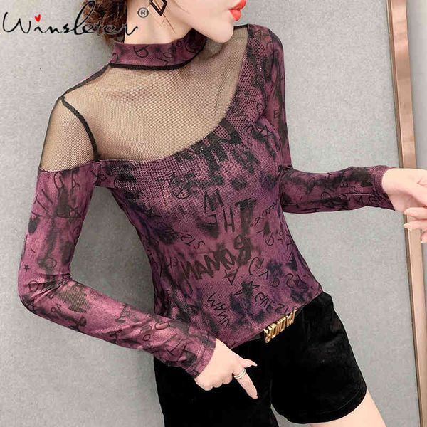 women's t-shirt spring fall korean style mesh girls chic print letter graffiti women long sleeve bottoming shirt tees t1, White
women's t-shirt spring fall korean style mesh girls chic print letter graffiti women long sleeve bottoming shirt tees t1, White