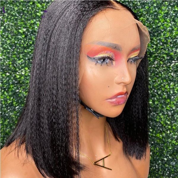 light yaki straight human hair wigs for women short bob lace frontal brazilian remy natural hairline with baby1, Black;brown
light yaki straight human hair wigs for women short bob lace frontal brazilian remy natural hairline with baby1, Black;brown