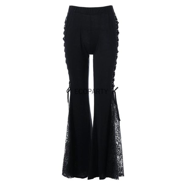 women's leggings 1 gothic lace flare pants up patchwork slim trousers fashion bandage side see through europe style casual bellbottoms, Black
women's leggings 1 gothic lace flare pants up patchwork slim trousers fashion bandage side see through europe style casual bellbottoms, Black