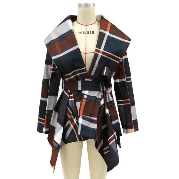 women's wool & blends spring/autumn 2021 classic plaid scarf collar strap short coat deep v temperament ol ladies cape vintage jackets, Black
women's wool & blends spring/autumn 2021 classic plaid scarf collar strap short coat deep v temperament ol ladies cape vintage jackets, Black