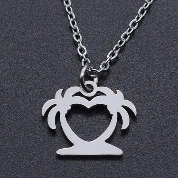 pendant necklaces palm tree stainless steel charm necklace for women fashion jewelry drop wholesale accept oem order, Silver
pendant necklaces palm tree stainless steel charm necklace for women fashion jewelry drop wholesale accept oem order, Silver