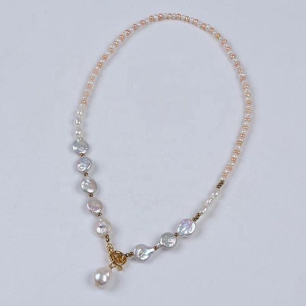 pendant necklaces fashion white coin shape pearl beads chain with a lustrous baroque women necklace, Silver
pendant necklaces fashion white coin shape pearl beads chain with a lustrous baroque women necklace, Silver