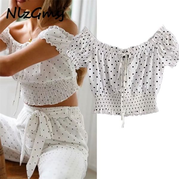 blouse women summer polka dot prints preppy girl style v-neck elastic waist female 04 210628, White
blouse women summer polka dot prints preppy girl style v-neck elastic waist female 04 210628, White