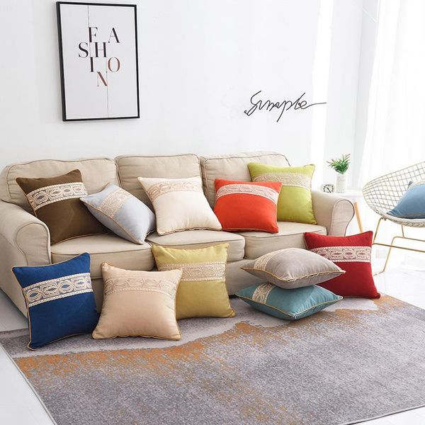 cushion/decorative pillow home polyester pillowcover geometry stripe living room decorative throw cushion cover 45*45cm office sofa pillowca