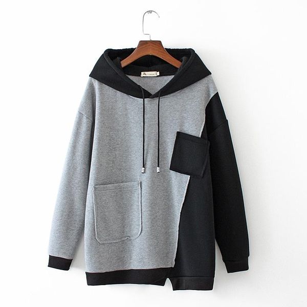 women's hoodies & sweatshirts plus size autumn winter patchwork red grey long sleeved outwear oversized coats kawaii women, Black
women's hoodies & sweatshirts plus size autumn winter patchwork red grey long sleeved outwear oversized coats kawaii women, Black