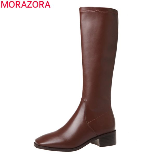 morazora big size 33-42 fashion knee high boots genuine leather boots med heels square toe women boots black brown 210506
morazora big size 33-42 fashion knee high boots genuine leather boots med heels square toe women boots black brown 210506